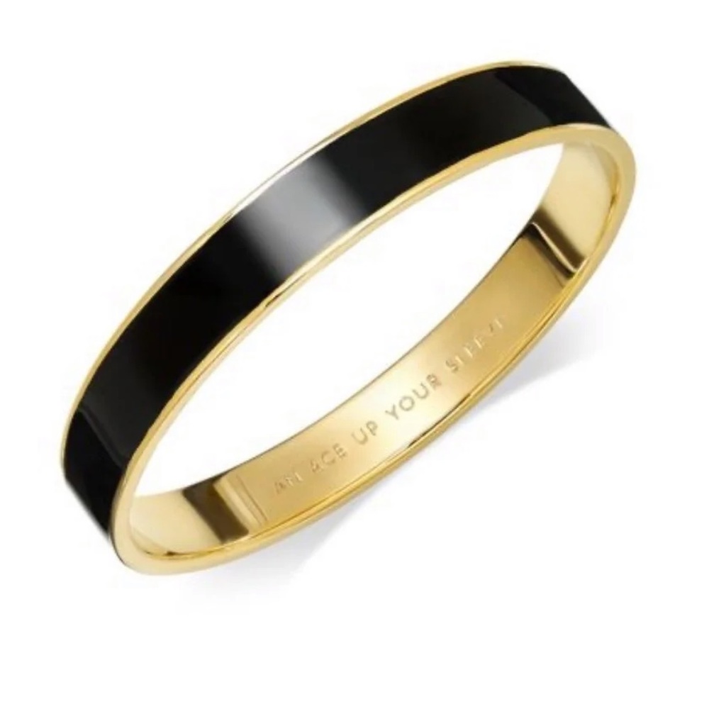 Kate Spade idiom “AN ACE UP YOUR SLEEVE’ Black and Gold Bracelet